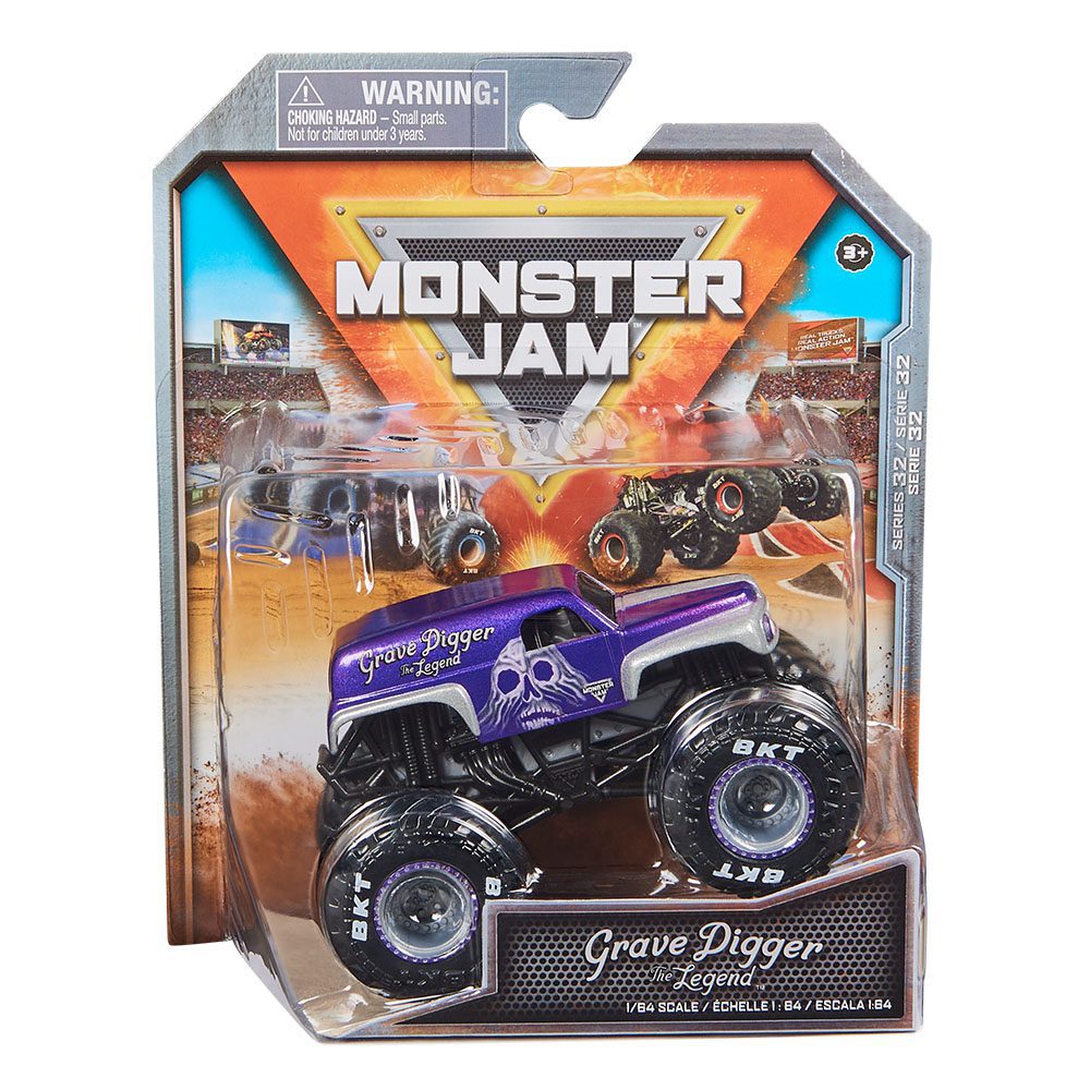Monster Jam |Vehículo Grave Digger Purple 1:64