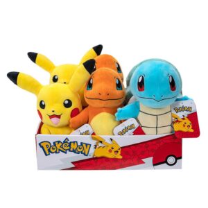 Peluches Pokémon Bulbasaur, Squirtle y Charmander 20cm